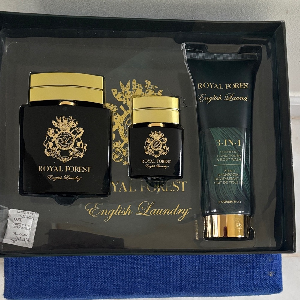 English Laundry Royal Forest Box with Gold Crest on Black